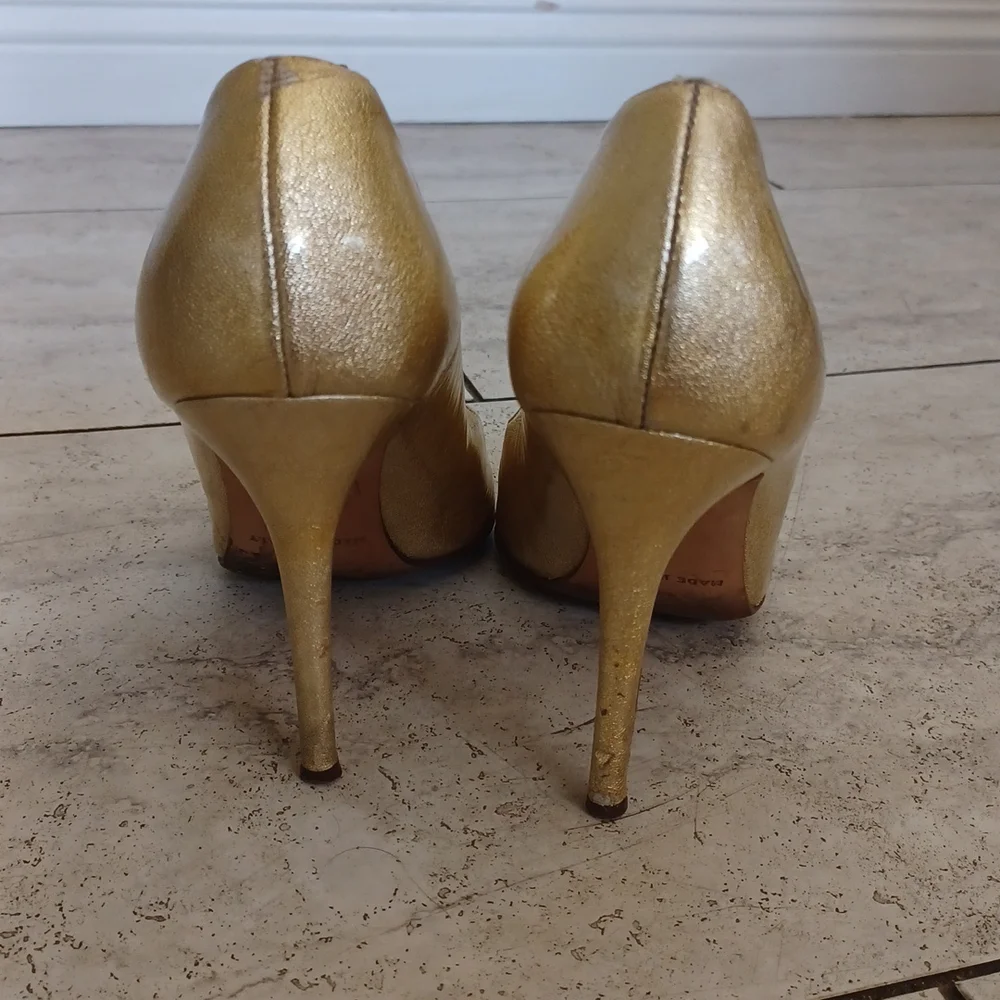 Michael Kors gold Stiletto Pump 8 heels shoe wedding  glam Party Y2k